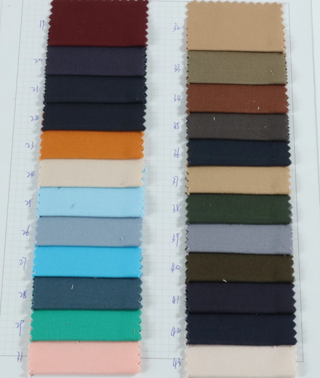 Fashion Stock 100 Cotton Woven Carbon Peach Twill Spandex Design Dyed Fabric for Garment Fabric