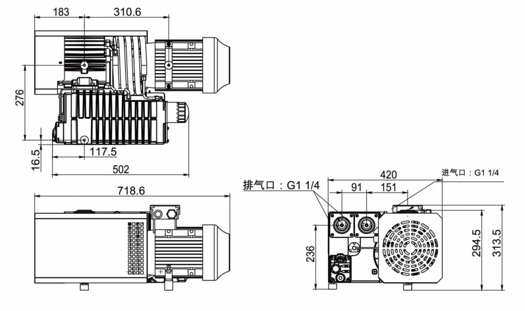 Rotary Vane Vacuum Pump for Vacuum Infusion Molding Process Vimp